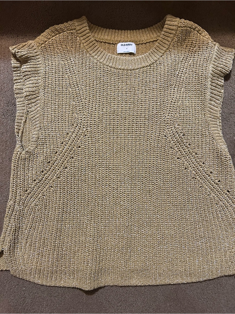 Old Navy Textured Knit Crewneck Sweater - Yellow